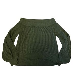 Miracle Olive Off-the-Shoulder Sweater